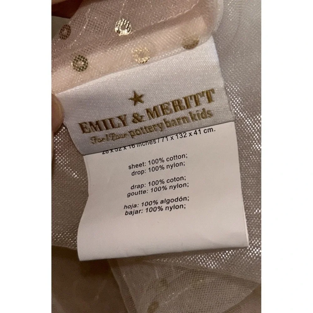 Emily & Meritt for Pottery Barn Tulle Kids Bedskirt 28x52x16 Crib Or Toddler Bed